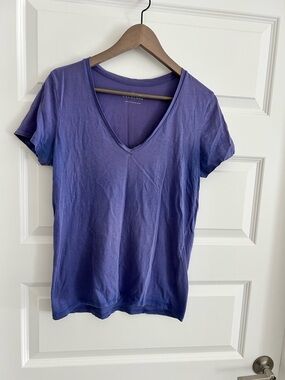 Everlane Supima Cotton Purple V-Neck Short Sleeve Tee